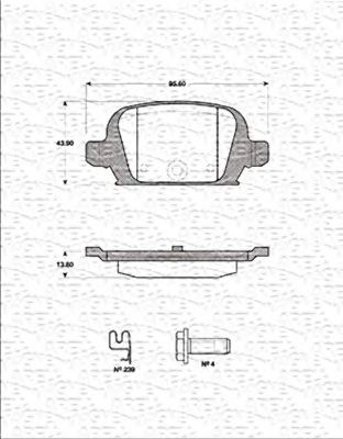 MAGNETI MARELLI 363702161272 -  Комплект тормозных колодок, дисковый тормоз